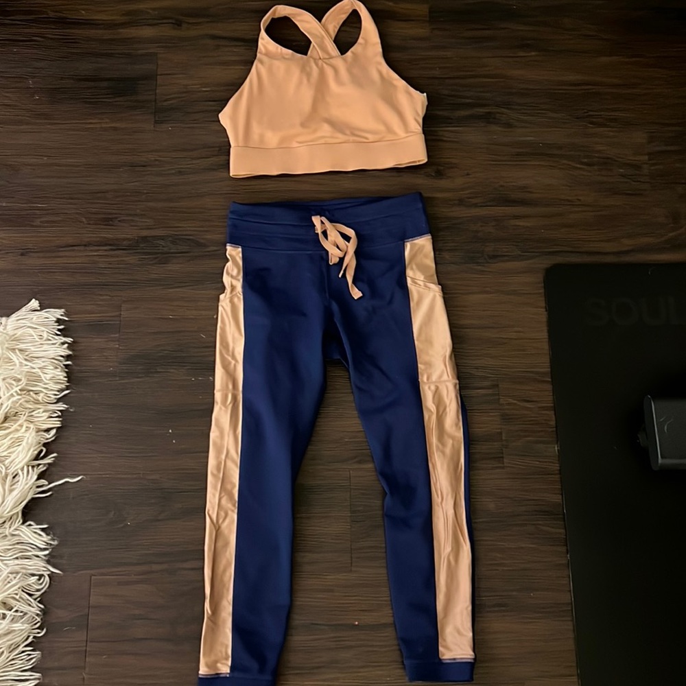 Blue and Gold/Tan Fabletics Set